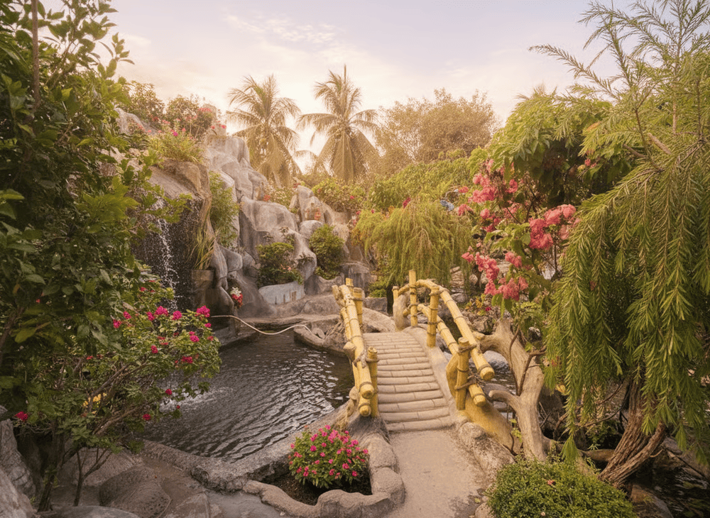 Tiểu cảnh trong khuôn viên chùa